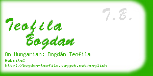 teofila bogdan business card
